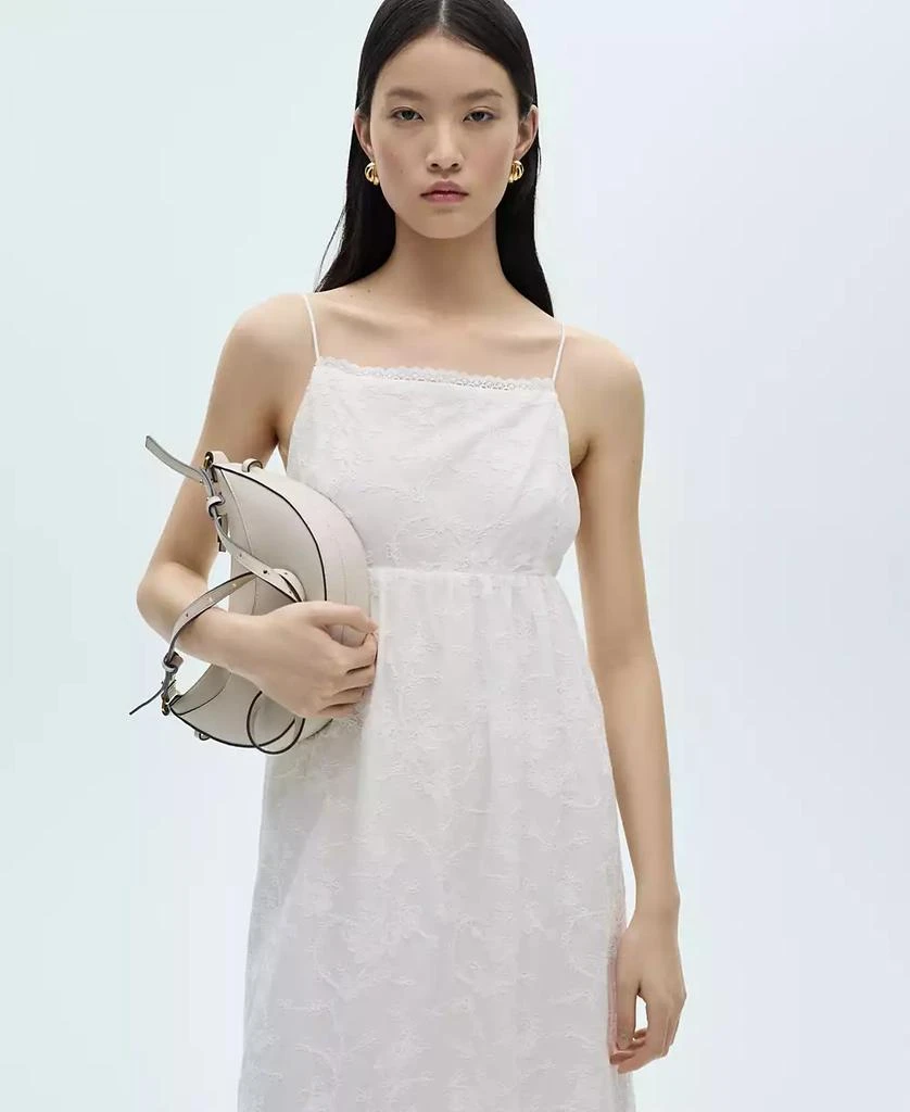 Mango Women's Floral Embroidered Strap Dress 5