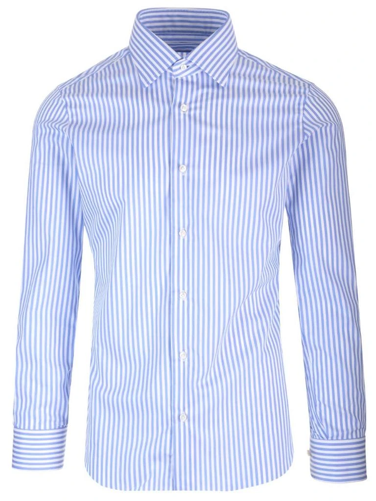 BARBA NAPOLI Journey Line Cotton Oxford Shirt 1