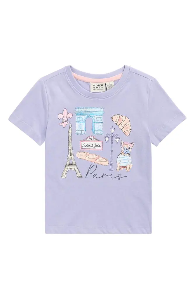 Scotch & Soda Kids' Paris Logo Graphic T-Shirt