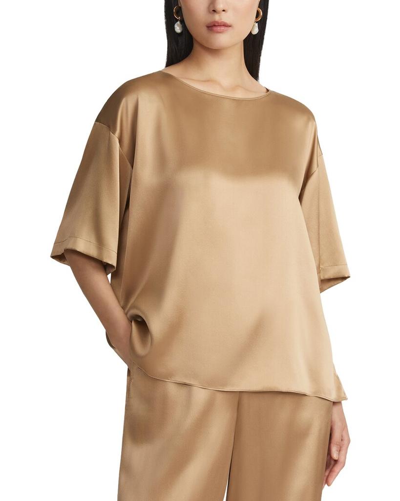 Lafayette 148 New York Crewneck Short Sleeve Top