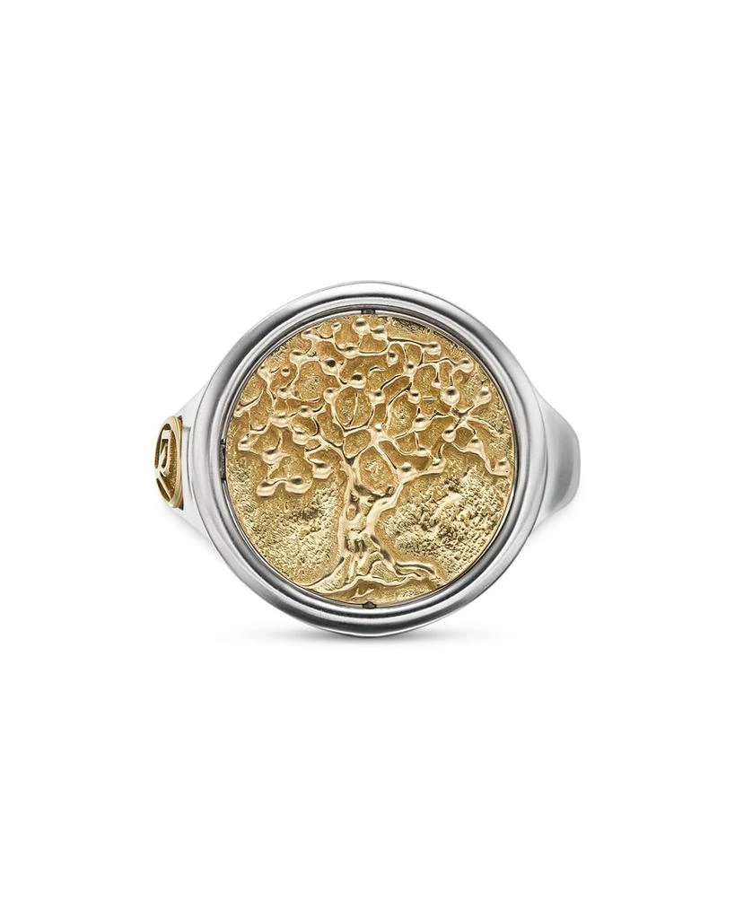 David Yurman Men's Life & Death Duality Signet Ring in Sterling Silver with 18K Yellow Gold 3