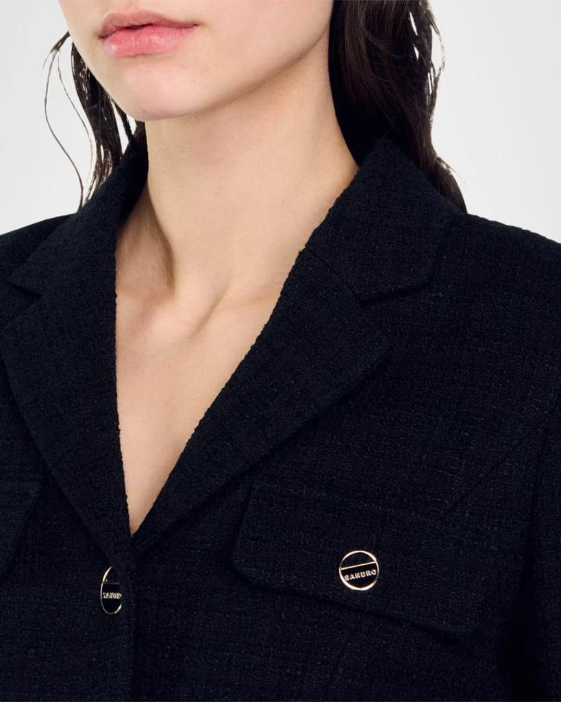 Sandro Edma Tweed Tailored Crop Blazer 3