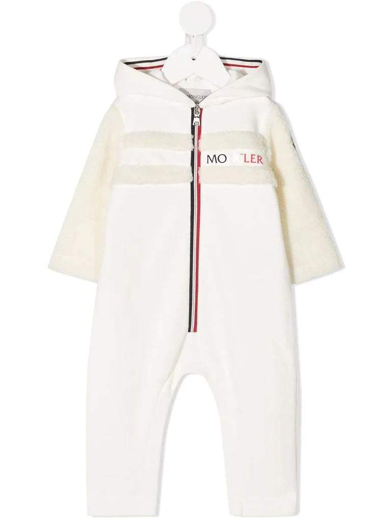 Moncler Enfant shearling-trimmed hooded romper - kids 1