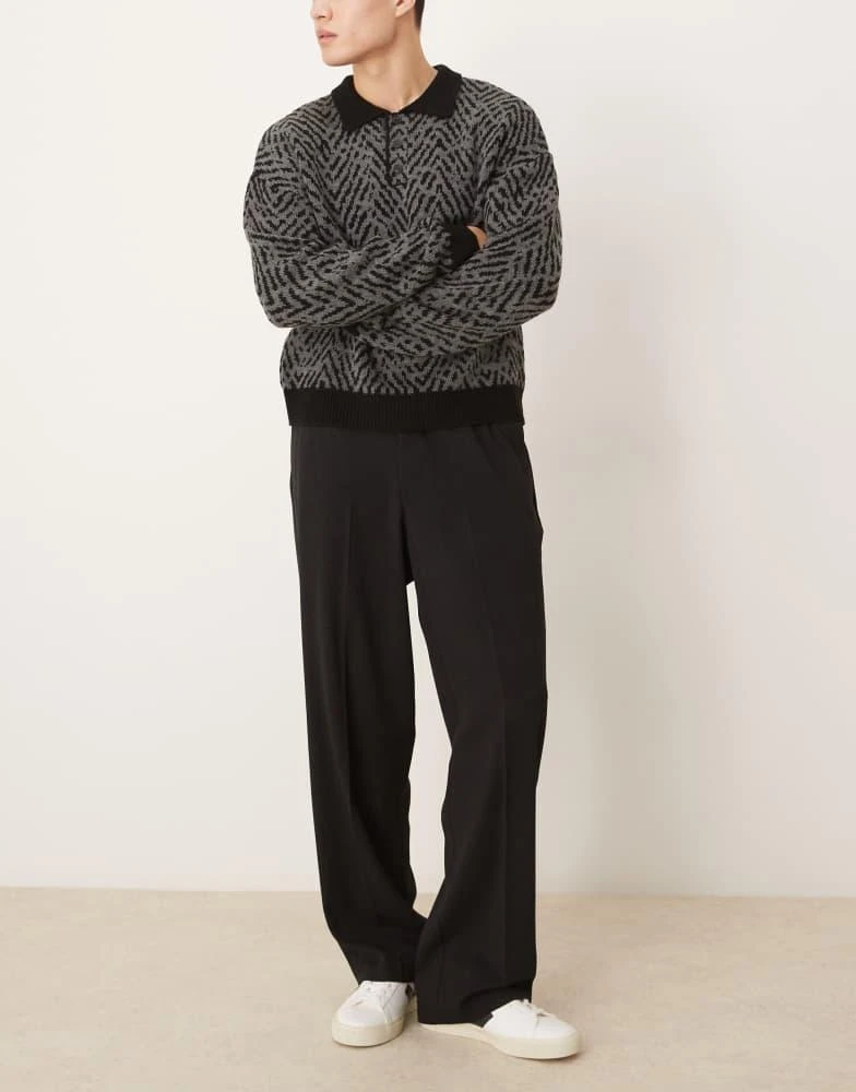 ASOS ASOS DESIGN pull on smart wide leg trousers black 4