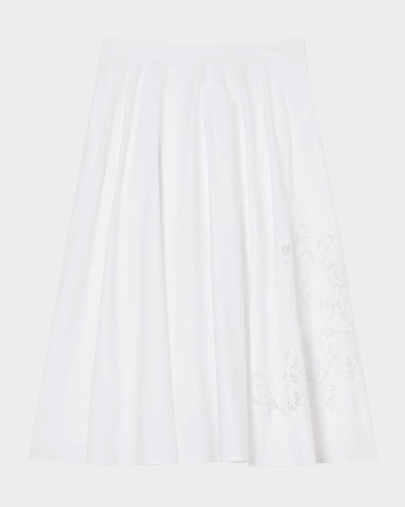 Marina Rinaldi Plus Size Cremona Embroidered Poplin Midi Skirt