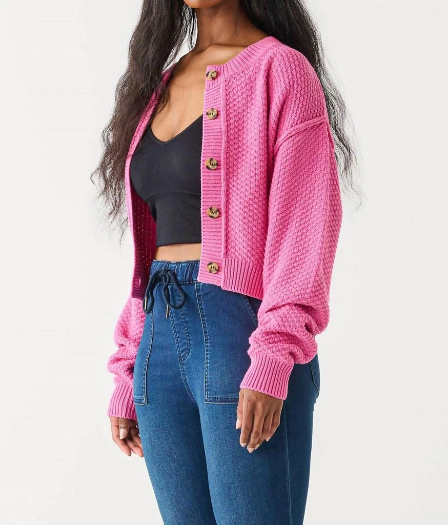 Dex Low Key Sweater Cardigan In Bubblegum Pink 2