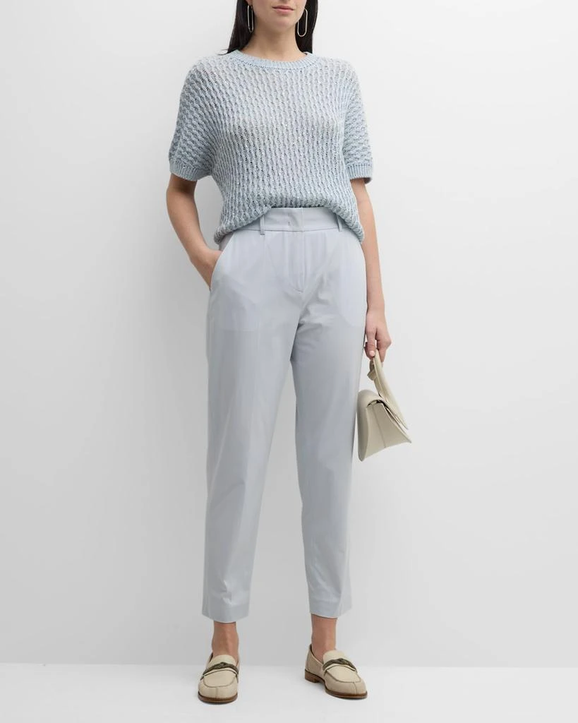 Eleventy Cropped High-Rise Tapered Pants 3