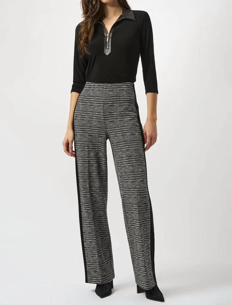JOSEPH RIBKOFF Joseph Ribkoff - Plaid Mid Rise Wide Leg Trousers
