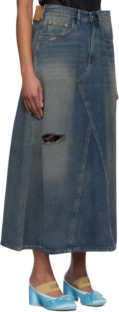 MM6 Blue Darting Denim Midi Skirt 2
