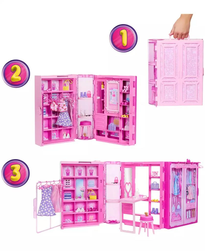Barbie Dream Closet Toy Playset with Fashion Doll, Clothes, Accessories, 3-ft-Wide with 25+ Pieces 4