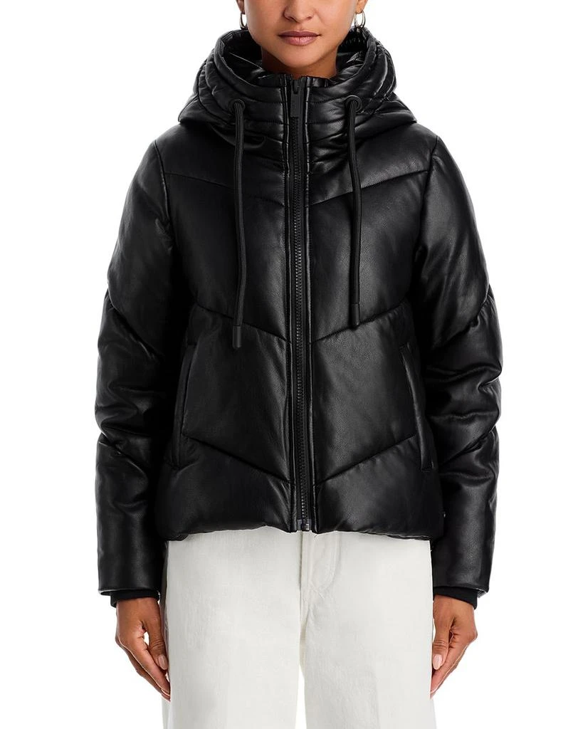 Andrew Marc Faux Leather Puffer Jacket 7