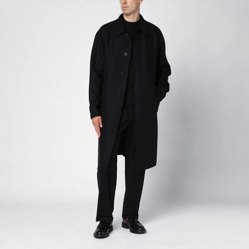Harris Wharf London Black wool single-breasted coat 2