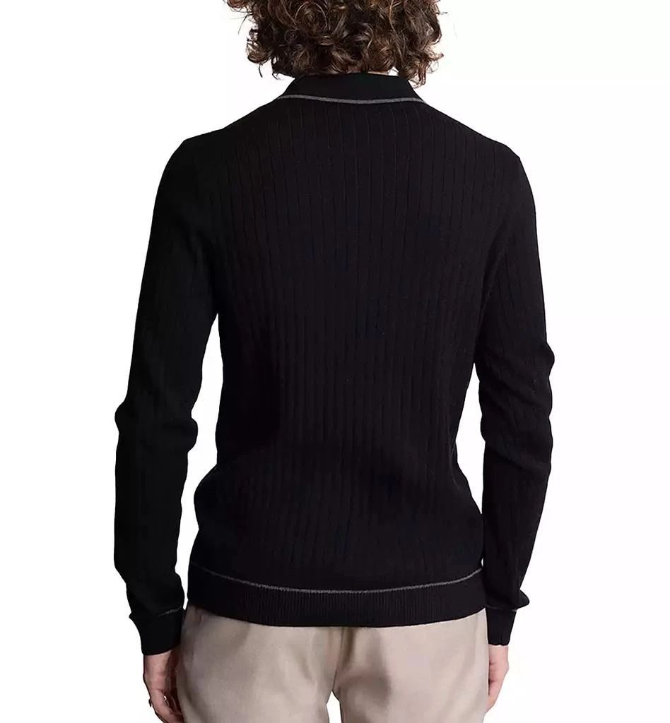 Paisley & Gray Men's Tipped Long-Sleeve Polo Shirt 2