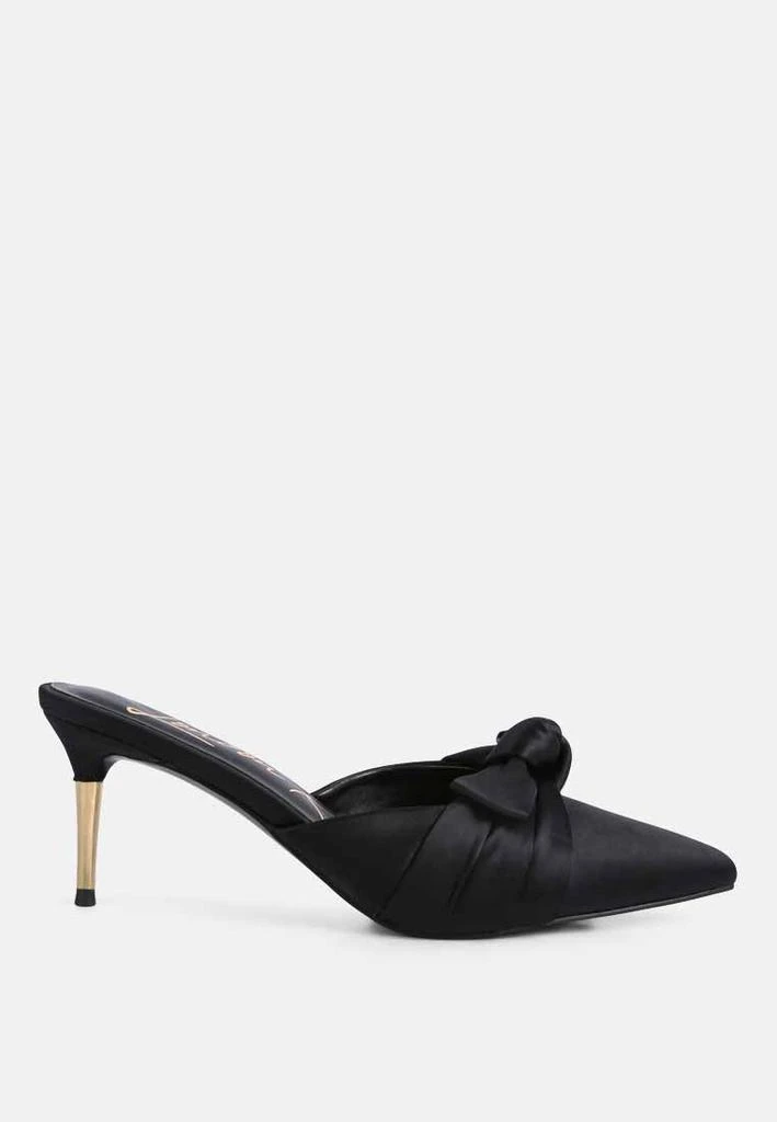 London Rag queenie satin knot stiletto mule sandals 7