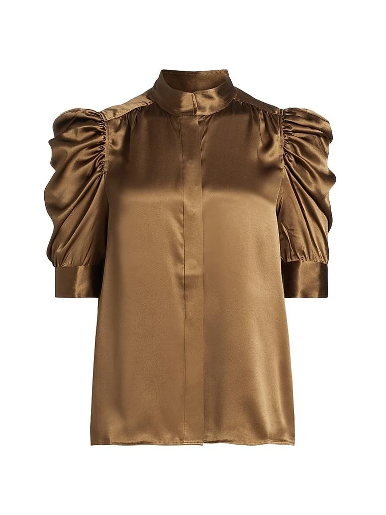 FRAME Gillian Ruched Silk Top 1