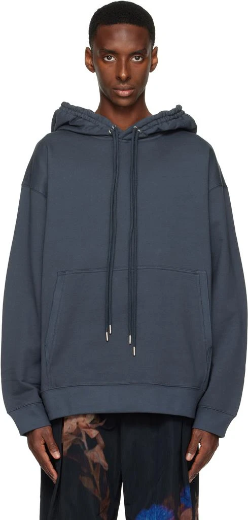 Dries Van Noten Navy Loose Fit Hoodie 1