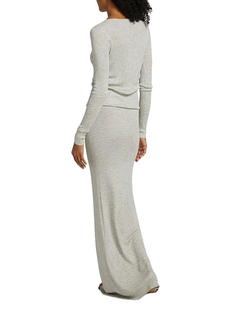Brandon Maxwell Tilda Jersey Henley Maxi Dress 5
