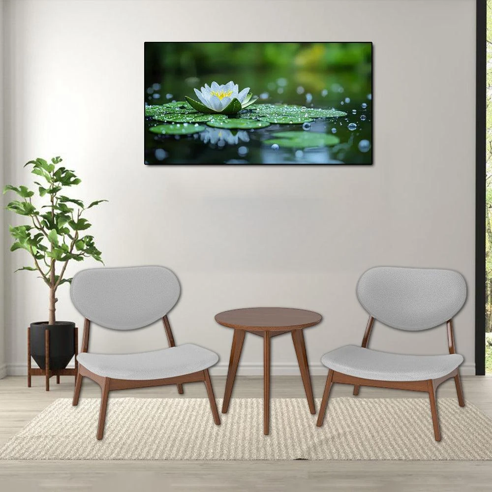 Hivvago Set of 2 Modern Accent Chairs with Matching Side Table and Solid Wood Frame