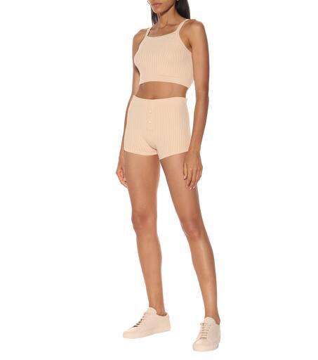 Live The Process Ribbed-knit crop top