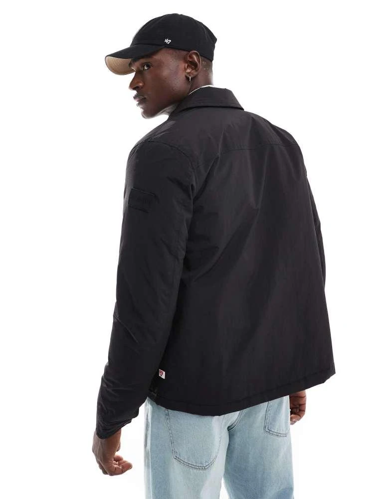Farah Farah telex wadded overshirt jacket in black 3