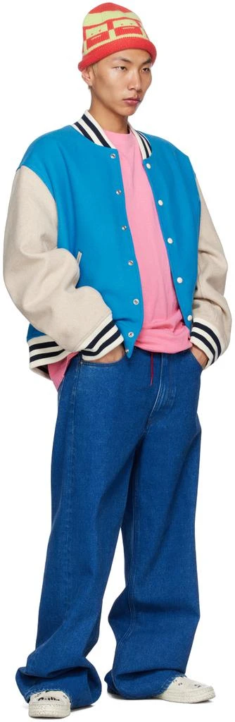 Acne Studios Blue Colorblocked Bomber Jacket 4
