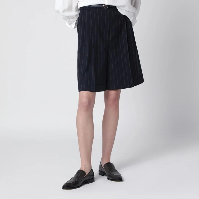 Max Mara Blue pinstripe wool bermuda shorts