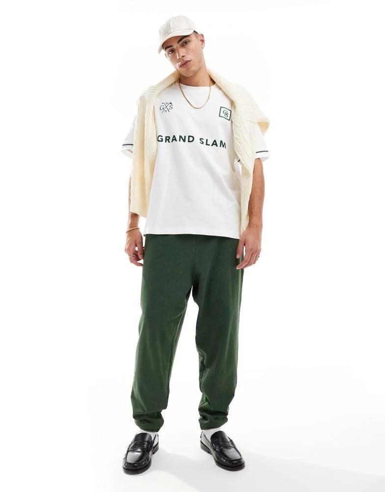 ASOS ASOS DESIGN oversized joggers in washed dark green 1