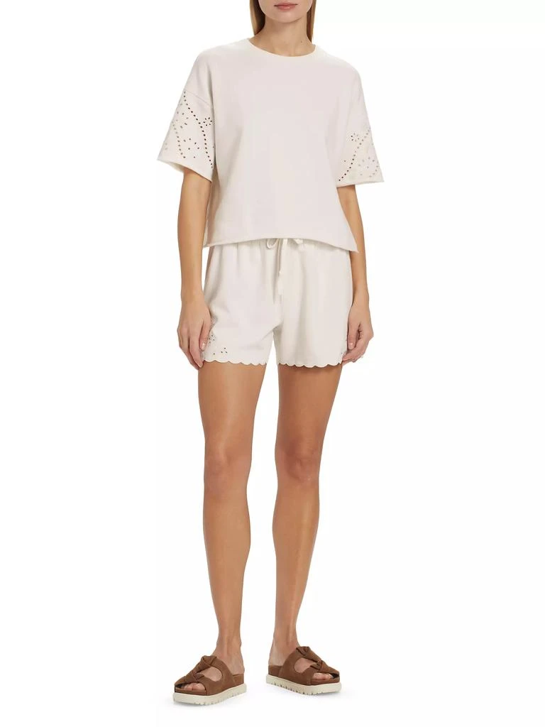 Splendid Raylee Eyelet-Embroidered Boxy Short-Sleeve Sweatshirt 2