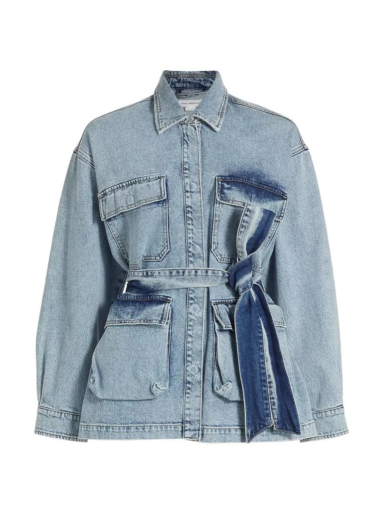 Good American Belted Cargo Denim Jacket 1