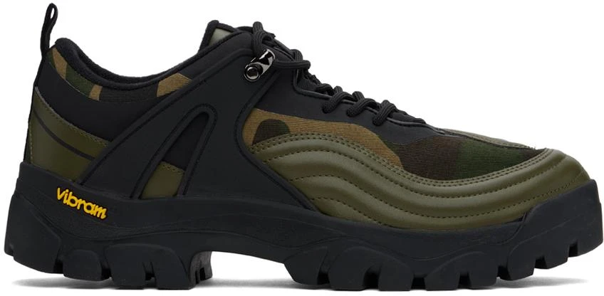 ANDERSSON BELL Khaki & Black Flow Trainer Sneakers 1