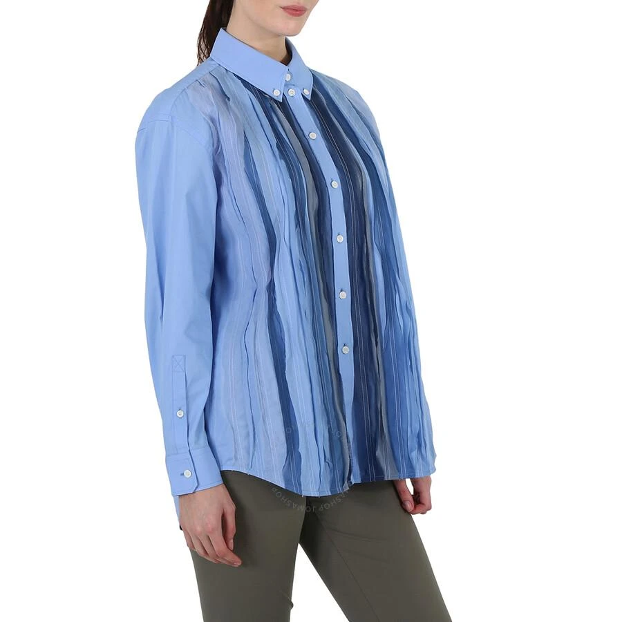 Burberry Ladies Vivid Cobalt Silk Pleated Shirt 3