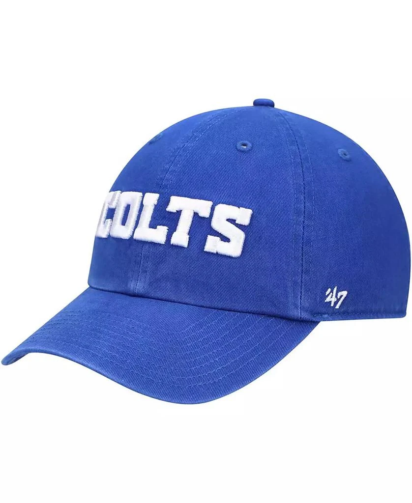 47 Brand Men's Royal Indianapolis Colts Clean Up Script Adjustable Hat 1