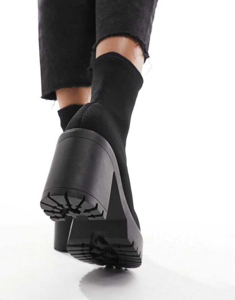 ASOS DESIGN Explore chunky heeled sock boots in black – On Sale