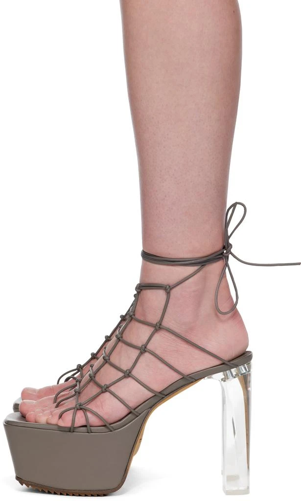 Rick Owens Gray Hollywood Web Platform 65 Heeled Sandals 3