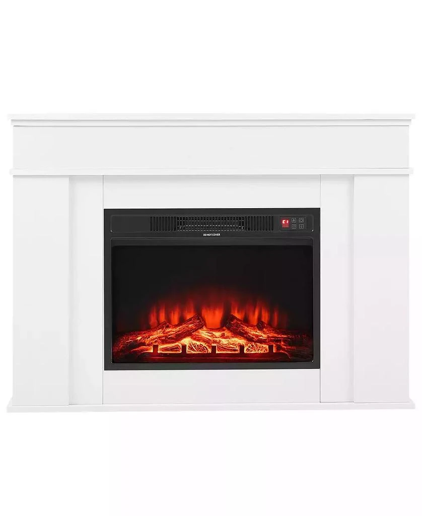 SUGIFT 43" Freestanding Electric Fireplace Stove Heater with Mantel 1500W White