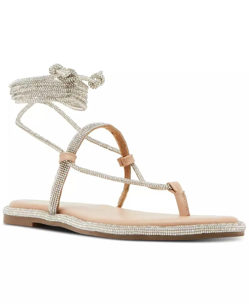 Madden Girl Glam Rhinestone Lace-Up Flat Sandals 1