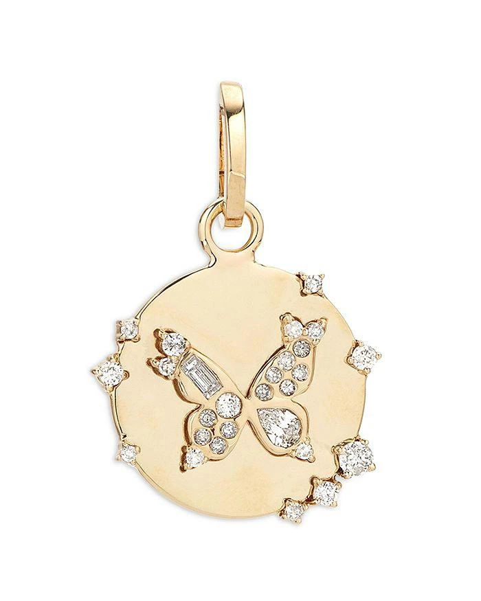 Adina Reyter 14K Yellow Gold Diamond Multi Cut Butterfly Hinged Charm Pendant 1