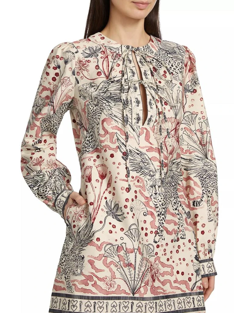 Marchesa Rosa Abstract Cotton Mini Shift Dress 6