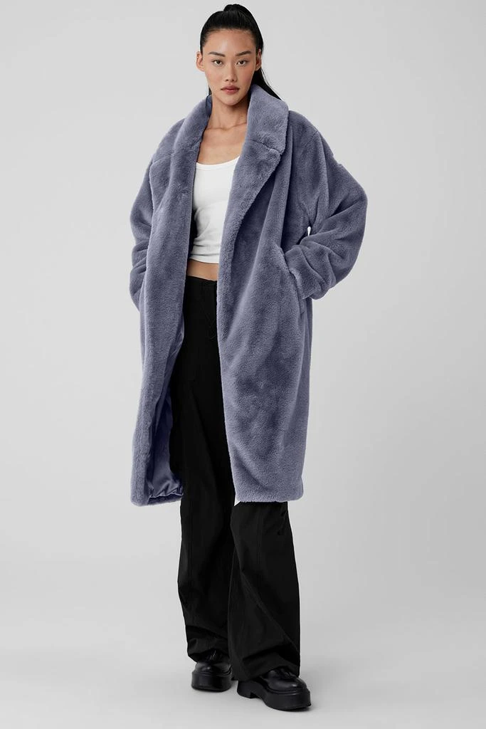 Alo Oversized Faux Fur Trench - Fog 1