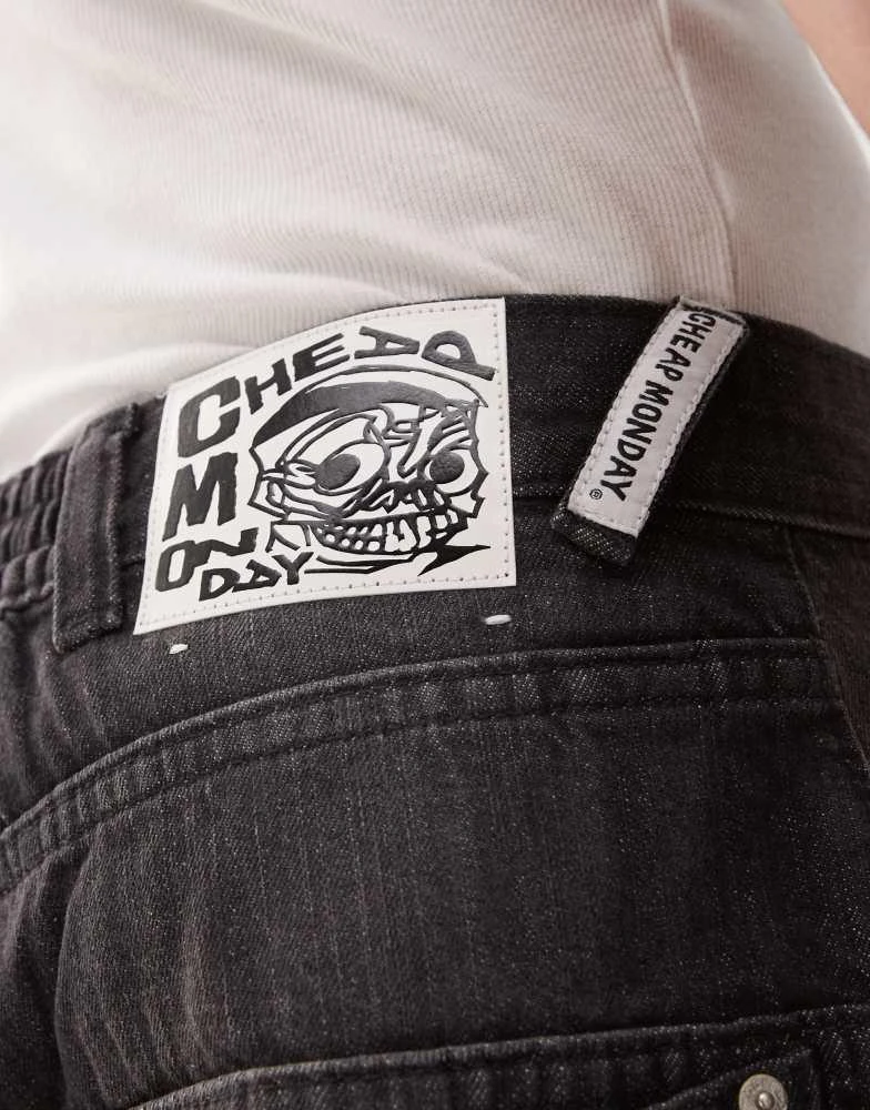 Cheap Monday Cheap Monday Dunno jorts in black web wash 5