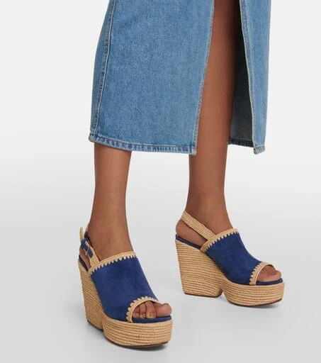 Clergerie Damya suede wedge sandals 4