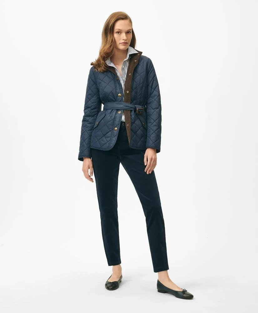 Brooks Brothers Belted Military-Inspired Quilted Jacket in Nylon 2