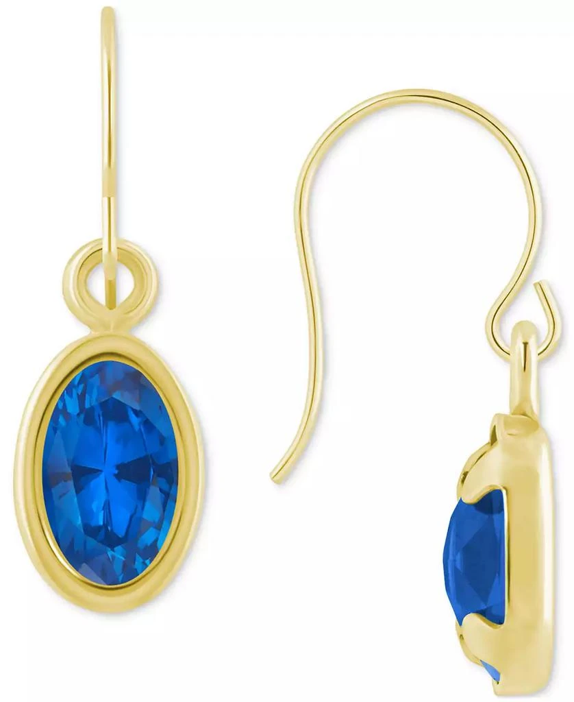 Macy
s Oval Gemstone Drop Earrings in 10k Yellow Gold or White Gold 3