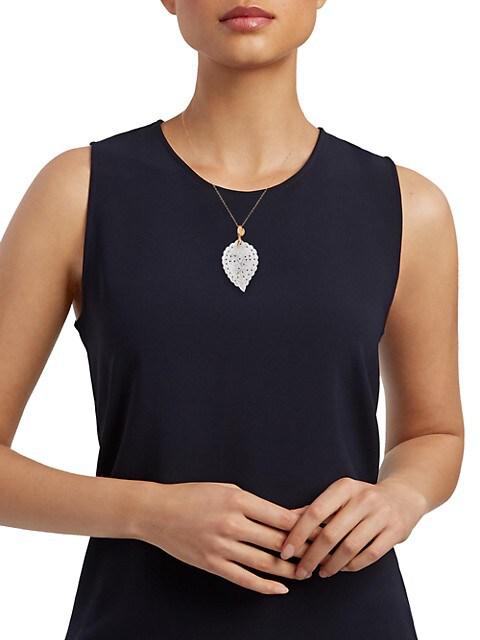 Tamara Comolli India 18K Rose Gold & Mother-Of-Pearl Leaf Pendant
