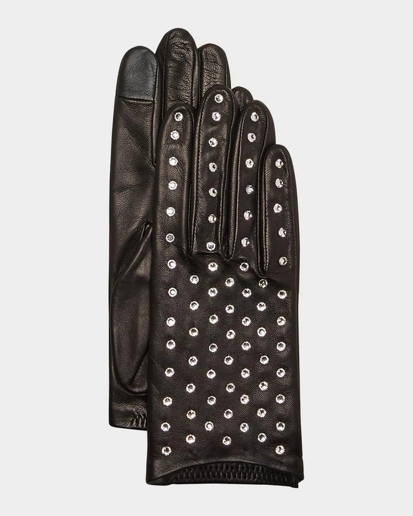 Agnelle Bejeweled Leather Gloves 1