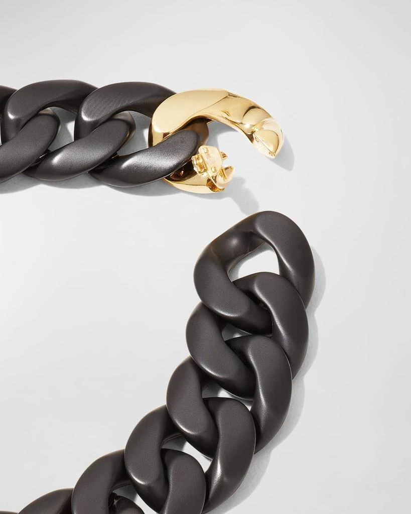 Roberto Demeglio Men's Matte Black Ceramic Link Bracelet with One Yellow Gold Link 4