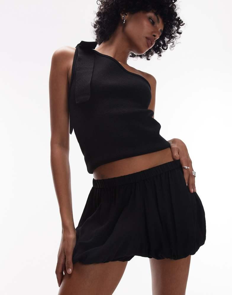 & Other Stories & Other Stories puffball shorts with drawstring waist  in black