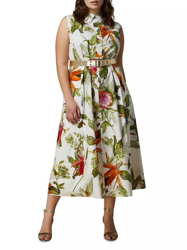 Marina Rinaldi Plus Vadier Cotton Printed Dress