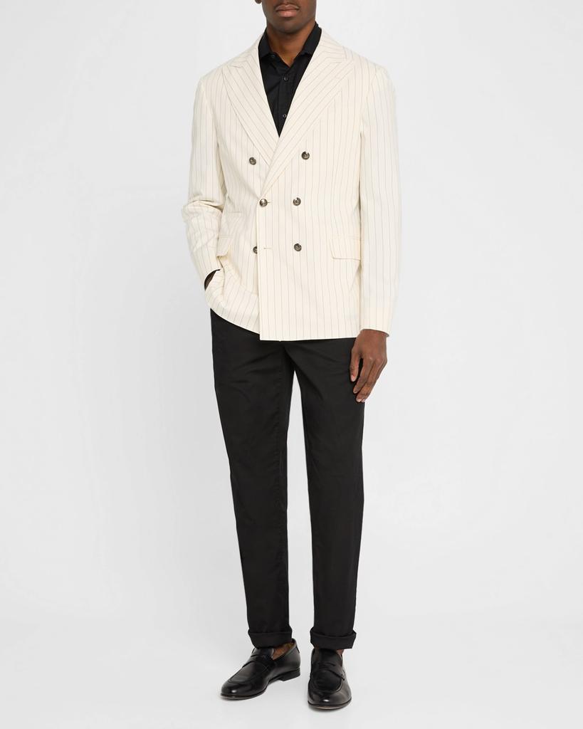 Brunello Cucinelli Men's Double-Breasted Pinstripe Sport Coat