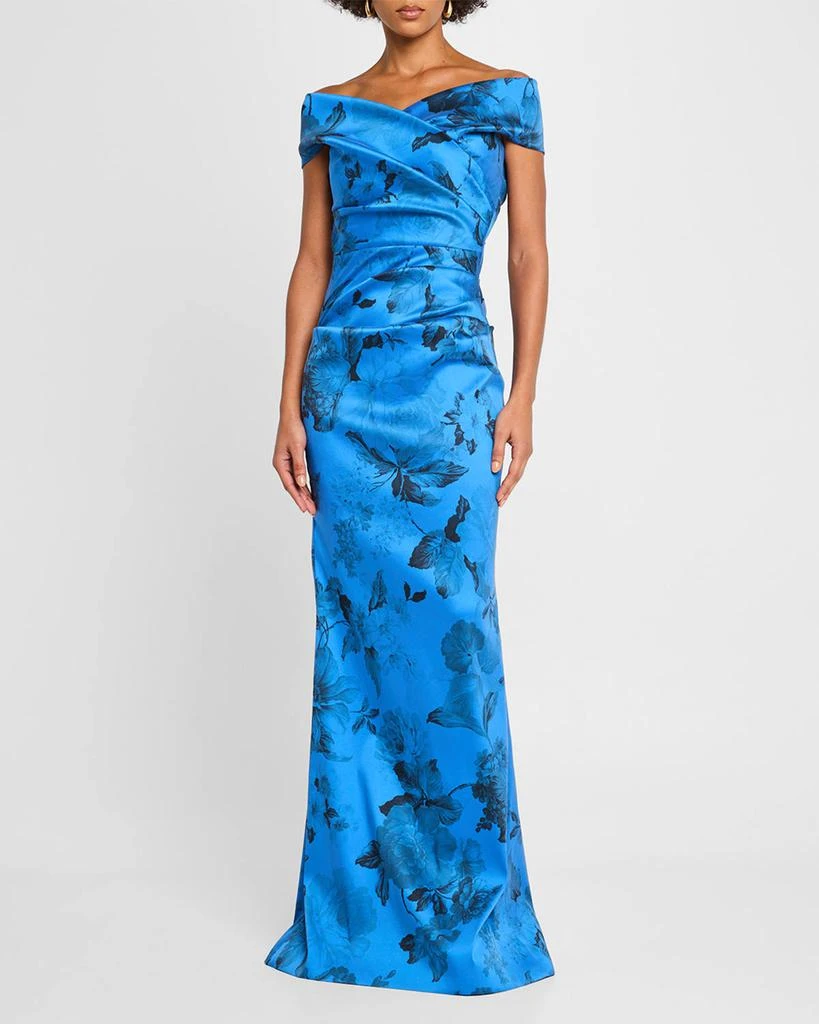 Teri Jon Off-Shoulder Gazar Column Gown 2